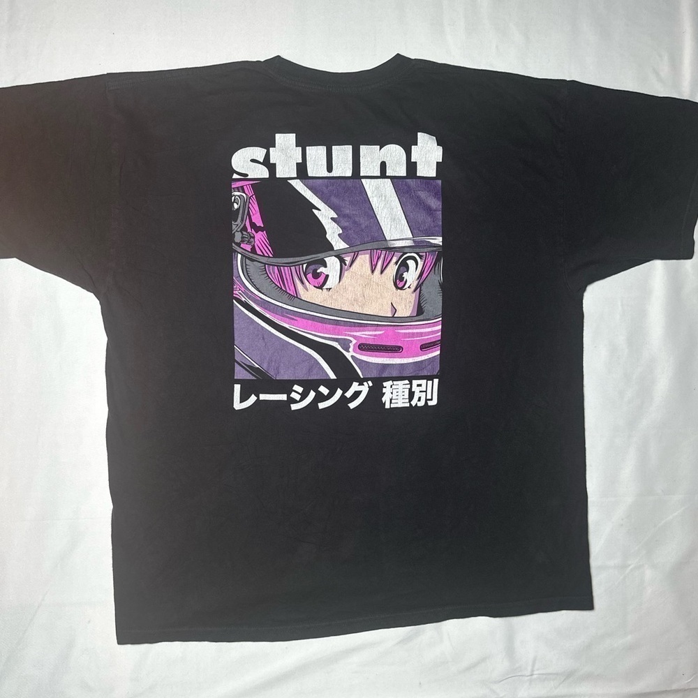 VTG STUNT SKATEBOARDS ANIME MOTO RACER GRAPHIC PRINT Black Shirt 2XL MADE IN USA